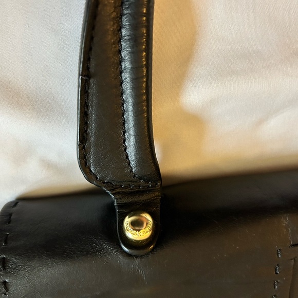 Cynthia Rowley Black Leather Top-Handle Purse - Picture 15 of 16